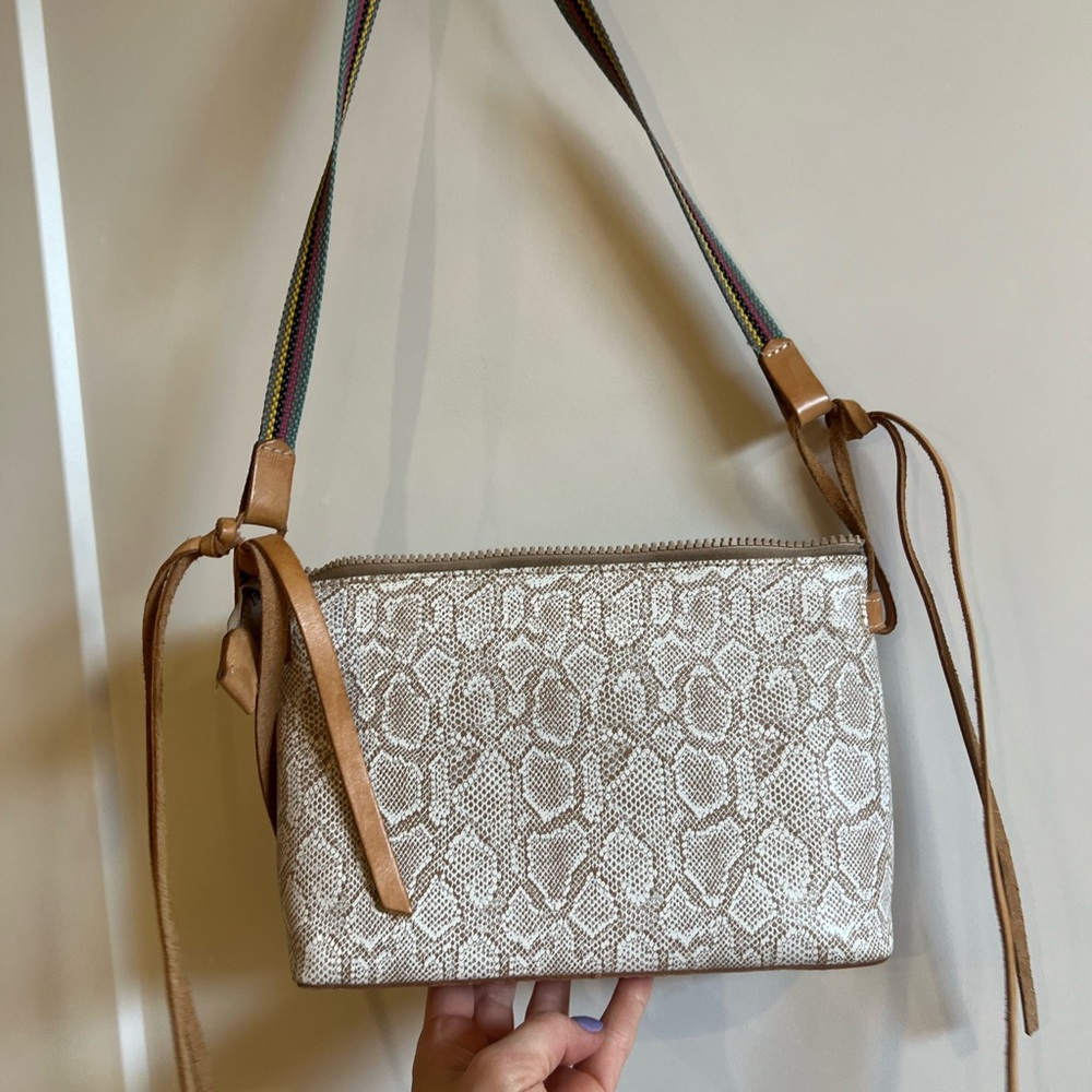 Elegant Tan Snake Print Women's Bag